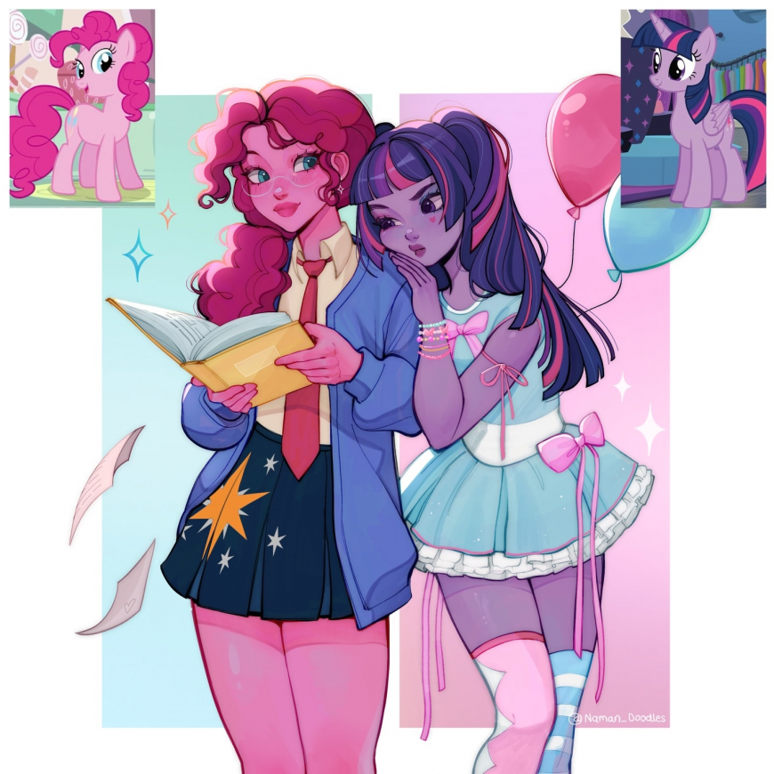 Animation, tv and movie characters role swaps art from naman_doodles