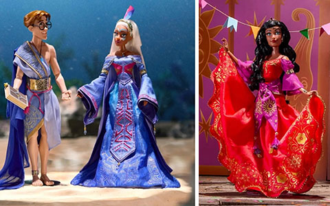 Disney D23 2026 Limited Edition dolls: Roger and Anita, Milo and Princess Kida, Esmeralda and Princess Diaries Mia Thermopolis