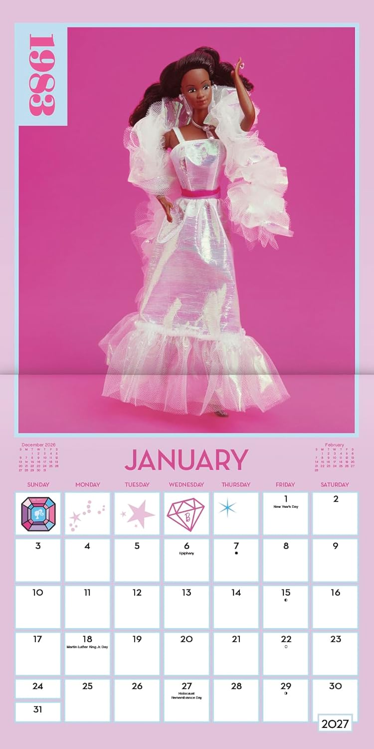 Barbie Vintage Dolls Wall Calendar 2027