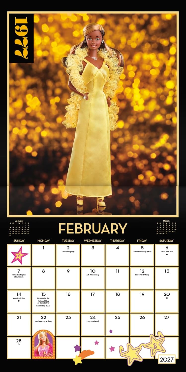 Barbie Vintage Dolls Wall Calendar 2027