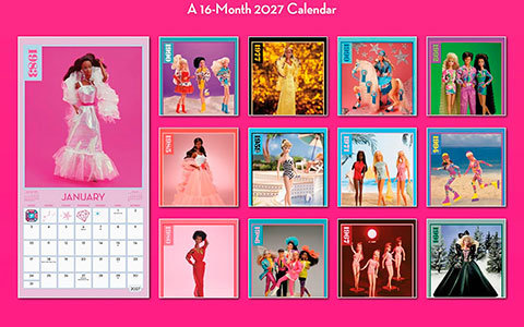 Barbie Vintage Dolls Wall Calendar 2027