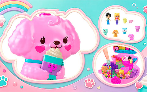 Polly Pocket Café Pup Purse Playset