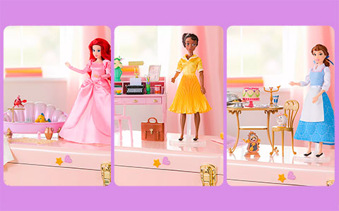 New Disney Store Classic dolls sets with Ariel, Belle and Tiana