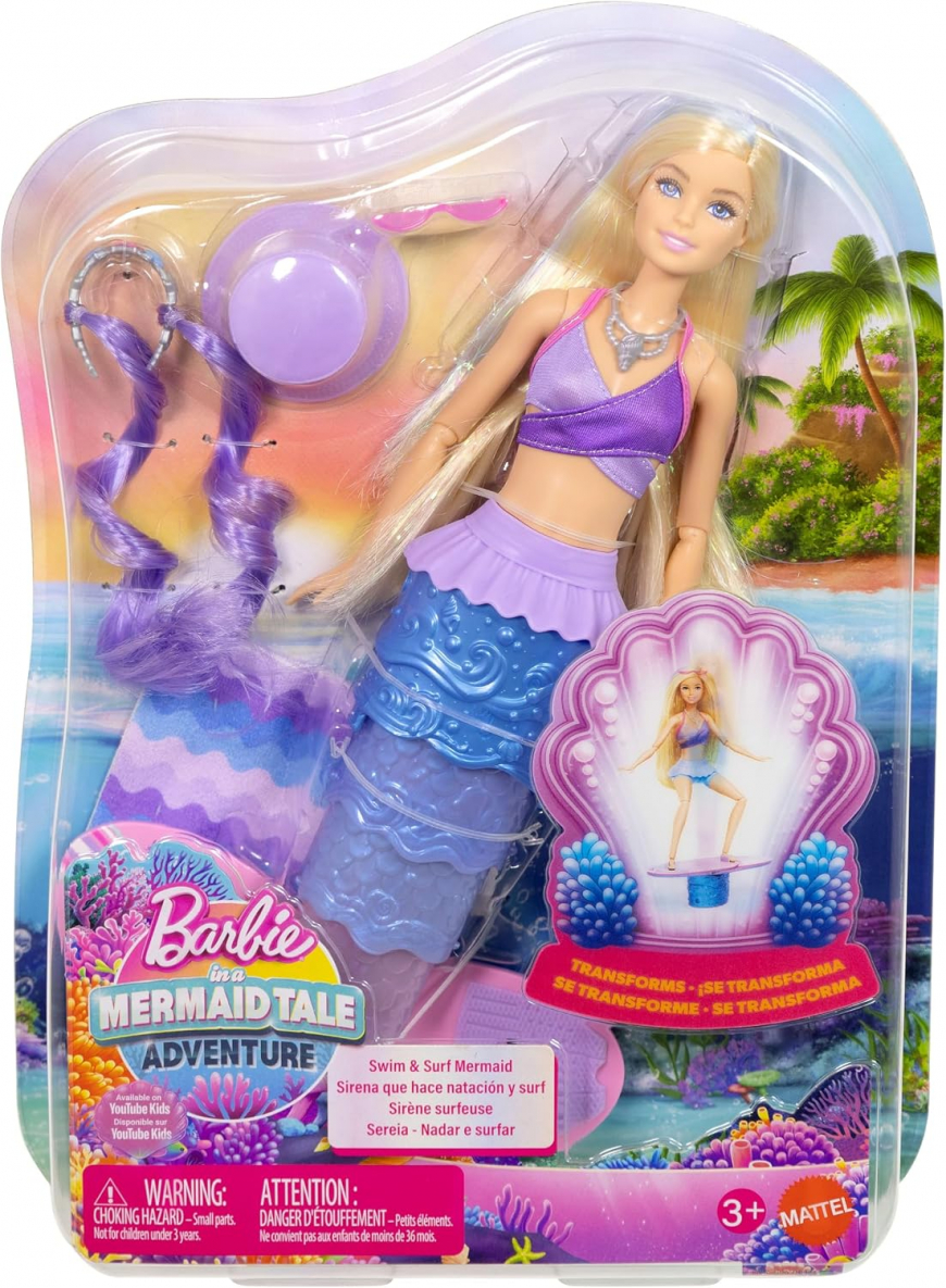 Barbie in a Mermaid Tale Adventure Swim and Surf mermaid doll