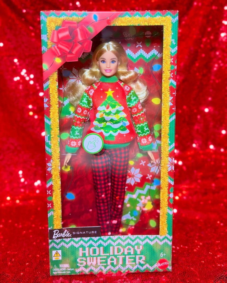 Barbie Signature Holiday Sweaters doll Millie irl photos