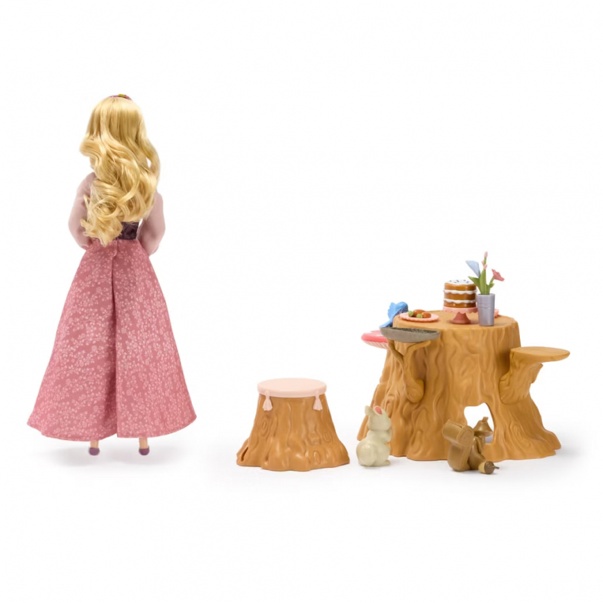 Disney Store Aurora Classic Doll Playset with forest tea party accessories