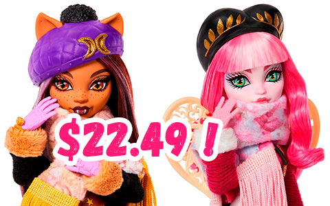 Monster High Skulltimate Secrets 2026 Destination Cabin Slay-cation dolls Cupid Asteria and Clawdeen Wolf