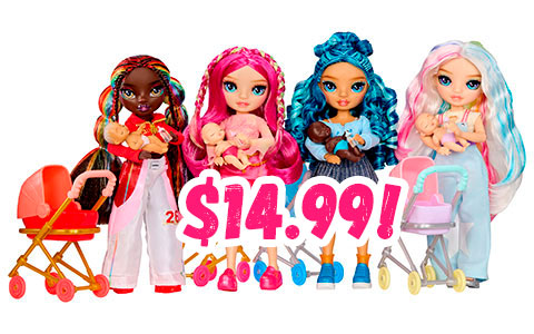 Rainbow High Junior High Bestie Babysitters dolls