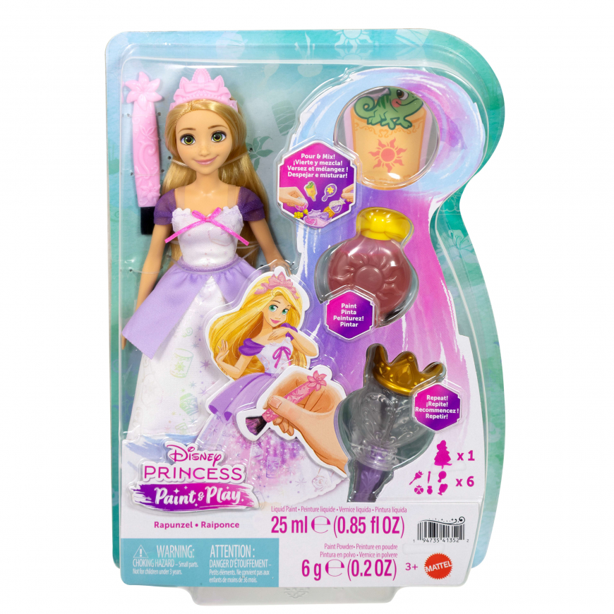 Disney Princess Paint & Play Rapunzel Fashion Doll with DIY Washable Outfit
